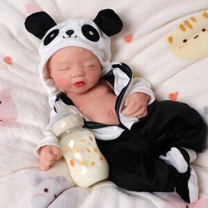 16 Inch Realistic Full Silicone Body Brown Baby Girl Doll 4Lb Weighted Real Doll